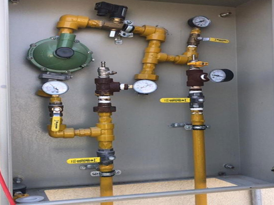 Gas regulator and meter cabinet