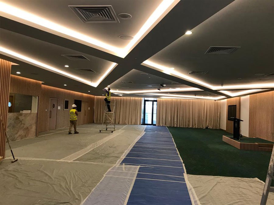 Interior ceiling and lighting fit-out