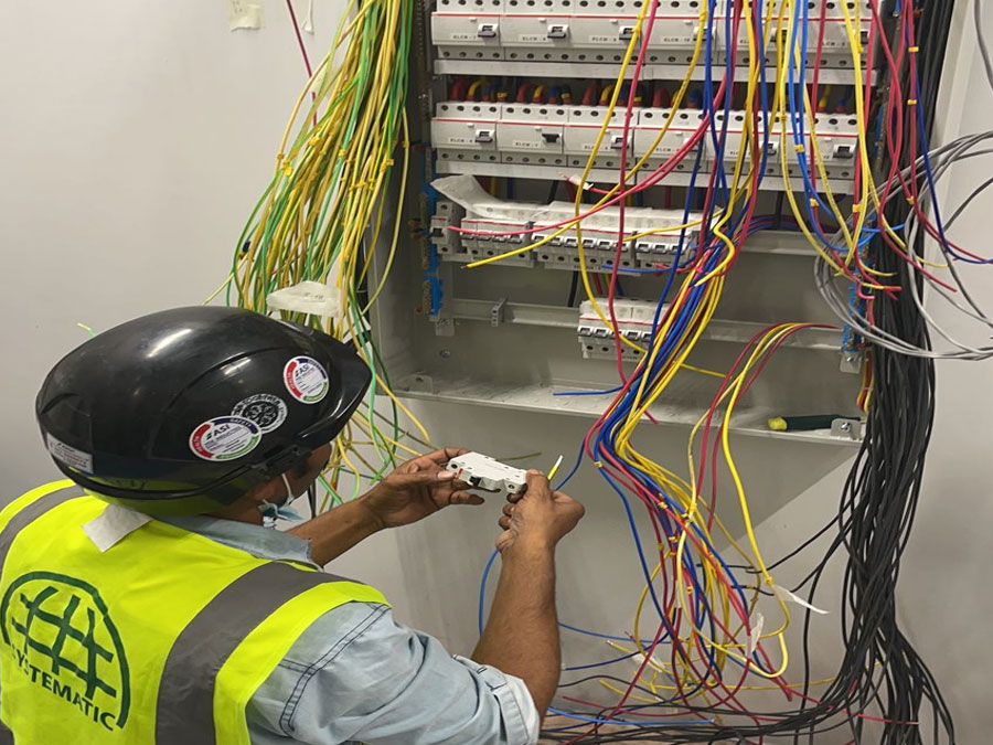 Electrical distribution panel wiring
