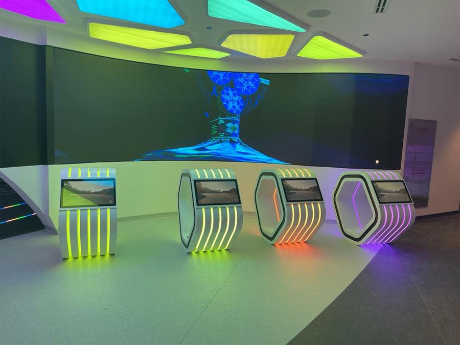 Colourful interactive interior installation