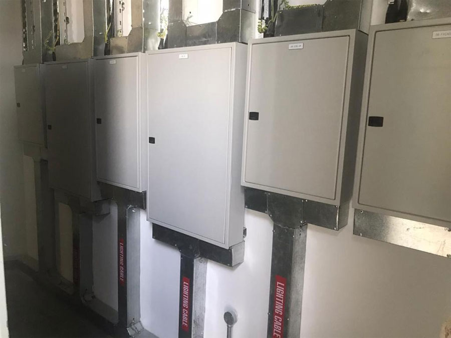 Electrical distribution panel row