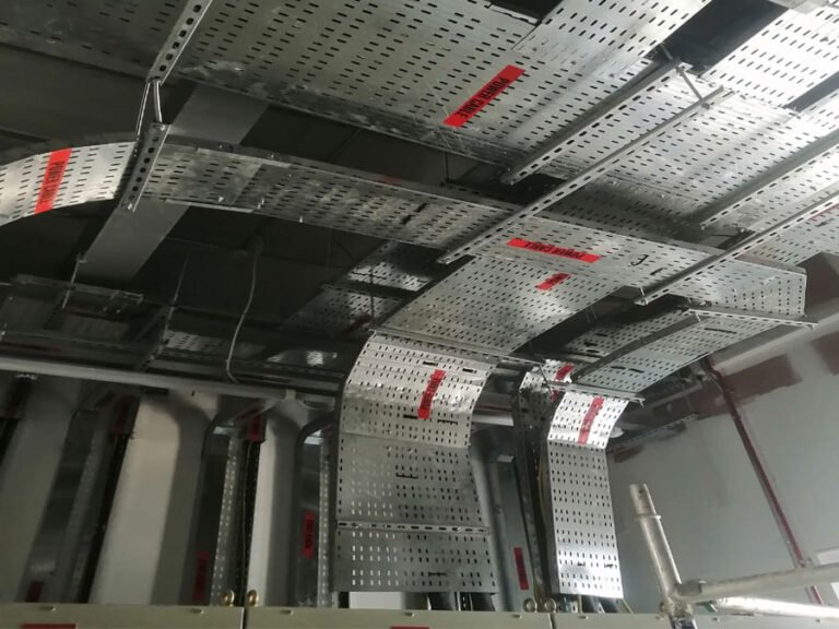 Overhead cable tray installation