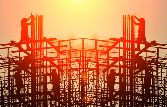 Civil works and utility rough-in on a residential construction site