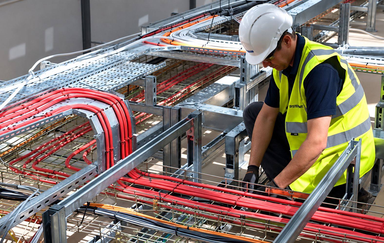 Electromechanical cable tray installation